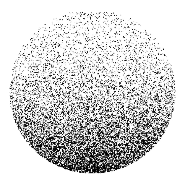 Dotwork noise gradient circle Sand grain effect Black noise stipple dots pattern Abstract grunge dotwork gradient Black grain dots element Halftone circle Dotted vector illustration