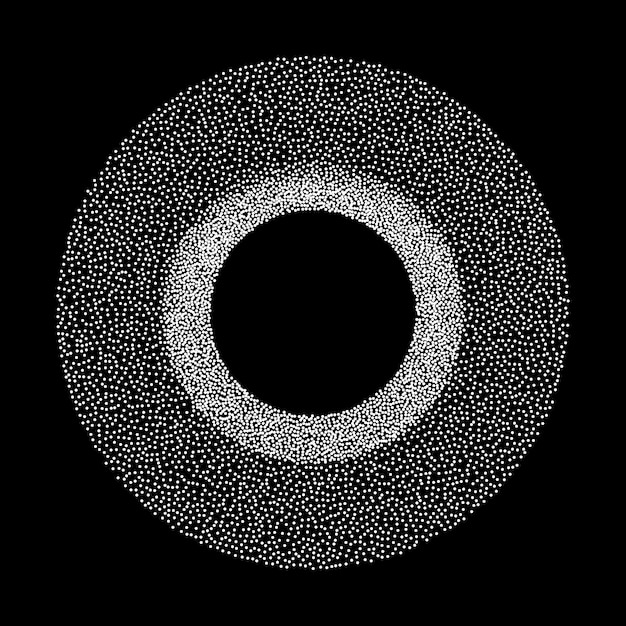 dotwork ring tunnel banner halftone style engraving gradient illustration abstract vector background
