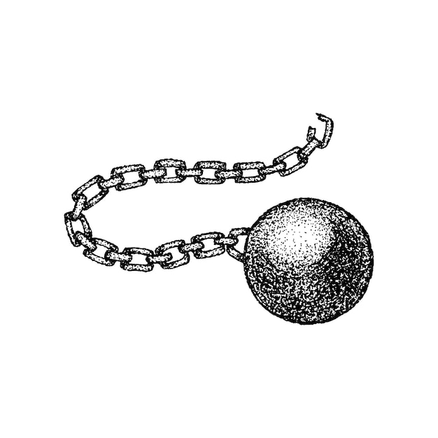 Ball and Chain Svg, Ball and Chain Silhouette Files, Ball and Chain Image, Ball  and Chain Digital Clip Art, Ball and Chain Vector Image -  Israel
