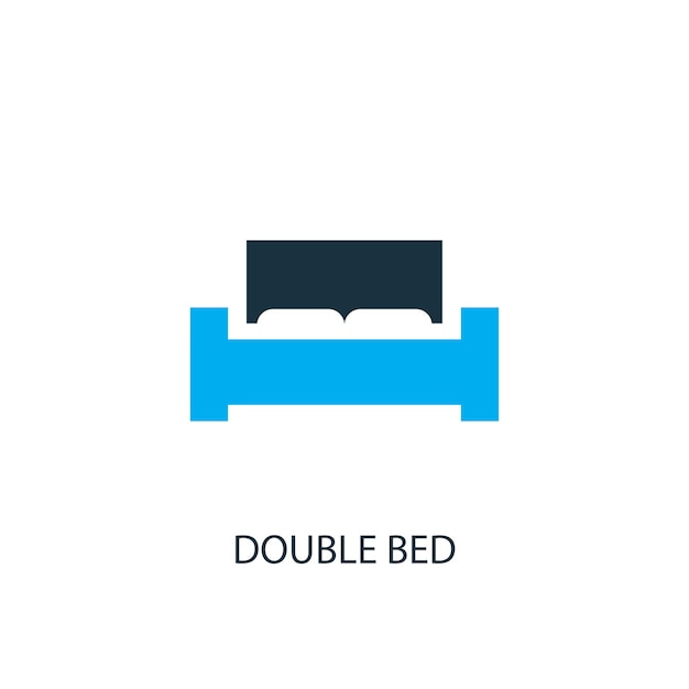 Double bed icon. Logo element illustration. Double bed symbol design from 2 colored collection. Simple Double bed concept. Can be used in web and mobile.