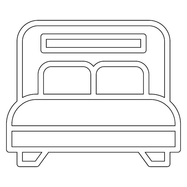 Double Bed Room vector icon illustration of Hotel Management iconset
