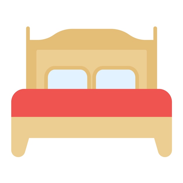 Double Bed Room Vector Illustration Style