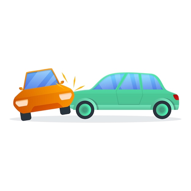 Вектор Икона двойной автомобильной аварии карикатура на икону вектора двойной автокатастрофы для веб-дизайна, изолированная на белом фоне