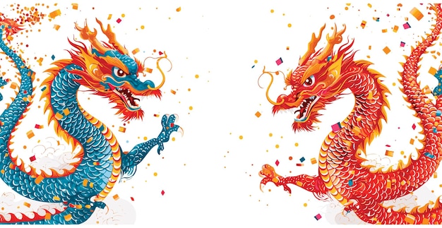 Double chinese dragon background wallpaper