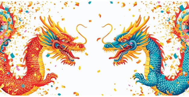 Double chinese dragon background wallpaper