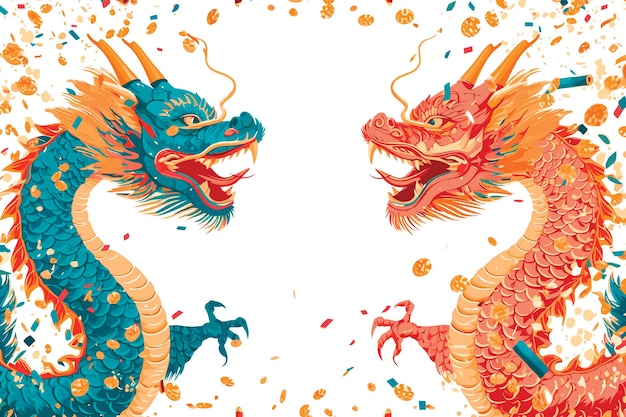 Double chinese dragon background wallpaper