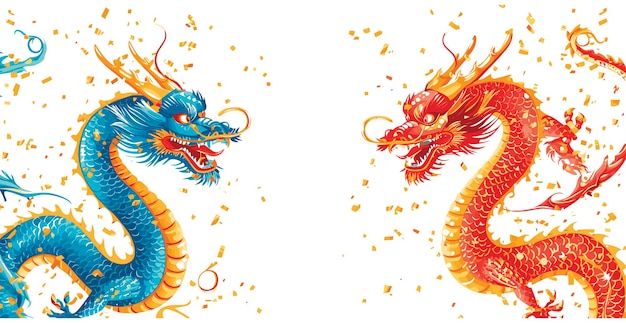 Double chinese dragon background wallpaper