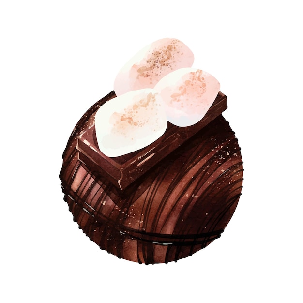 Вектор Двойной шоколадный акварельный вектор на белом фоне