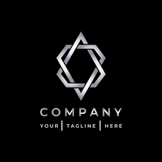 Vector double diamond line logo design