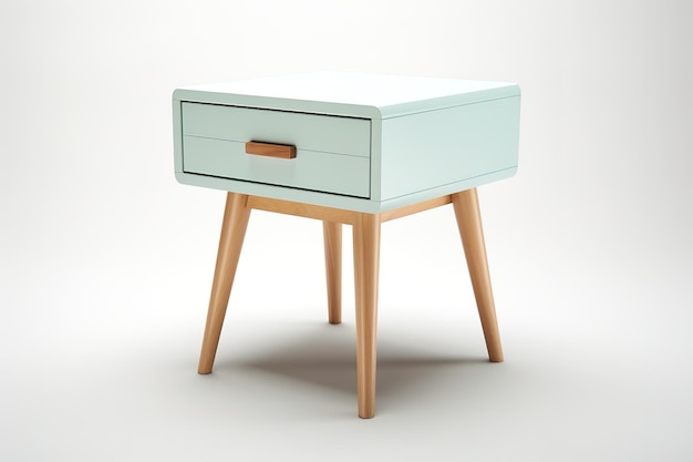 Double drawer bedside table van massief hout