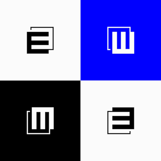 Вектор e двойной инициальный логотип