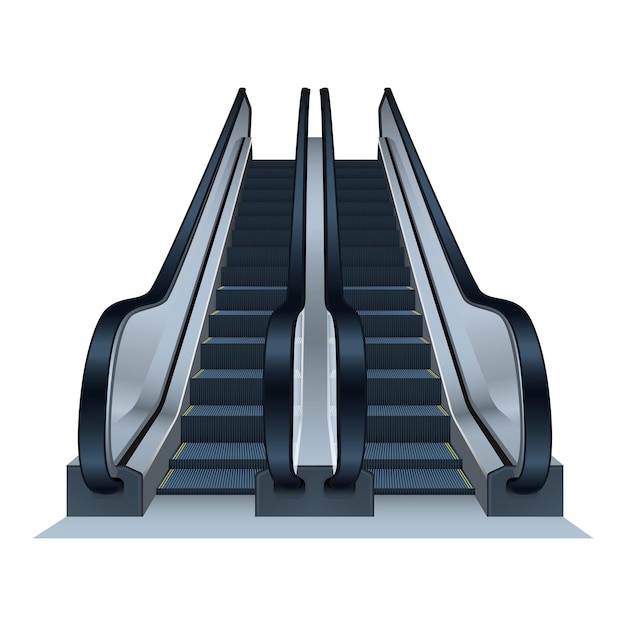 Double escalator icon Realistic illustration of double escalator vector icon for web design