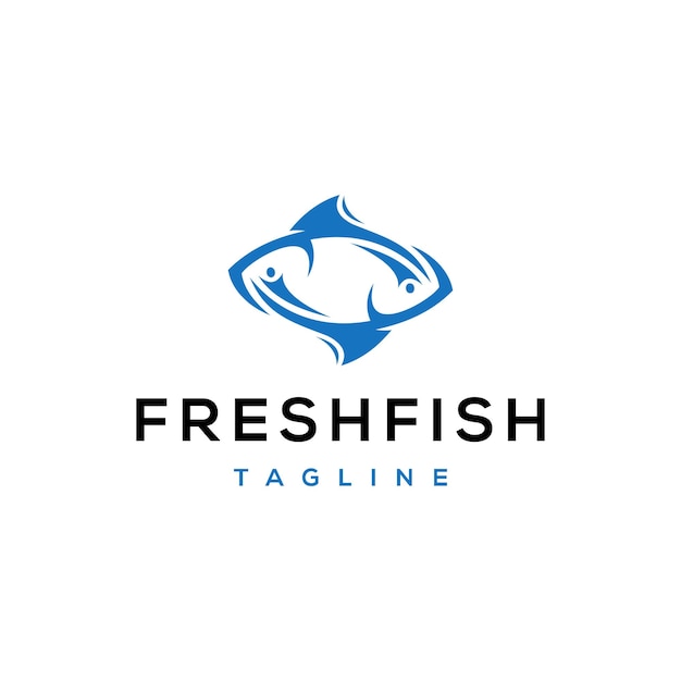 Double fish logo design template