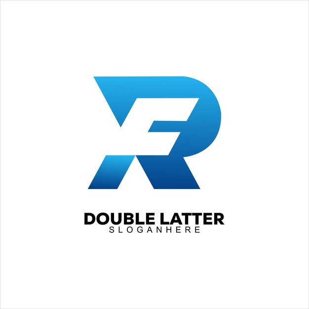 Vector double latter logo design gradient color