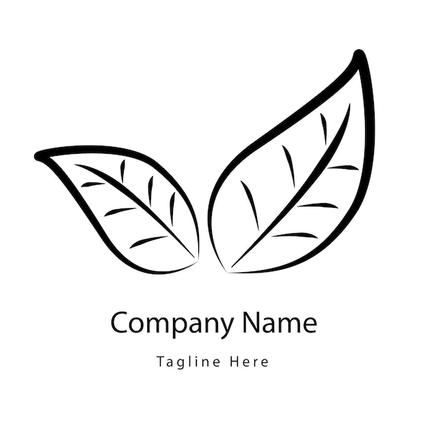 Double leaves company logo icon. Vector logo illustration. Nature concept. Logo concept for company,