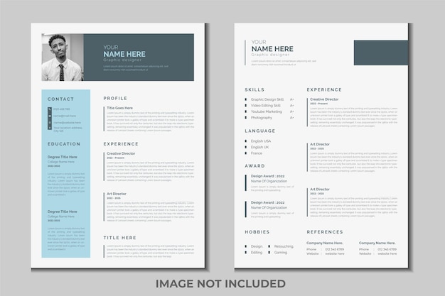 Double pages resume or cv template design