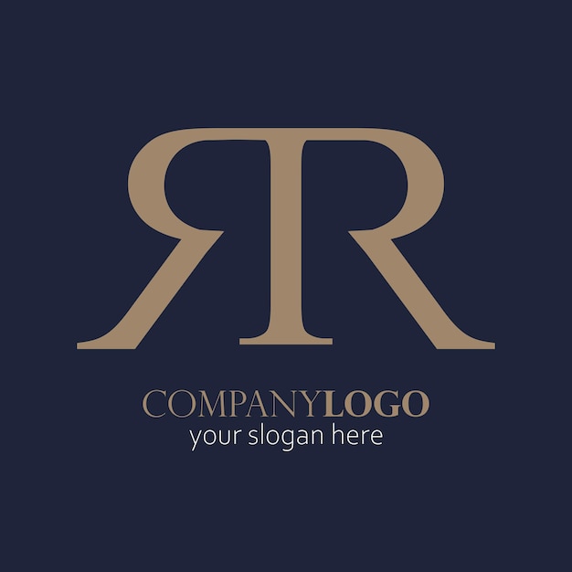 Vettore elegante monogramma doppio logo rr