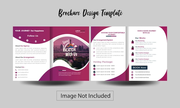 Double Sided Brochure Design Template For Travel Agency