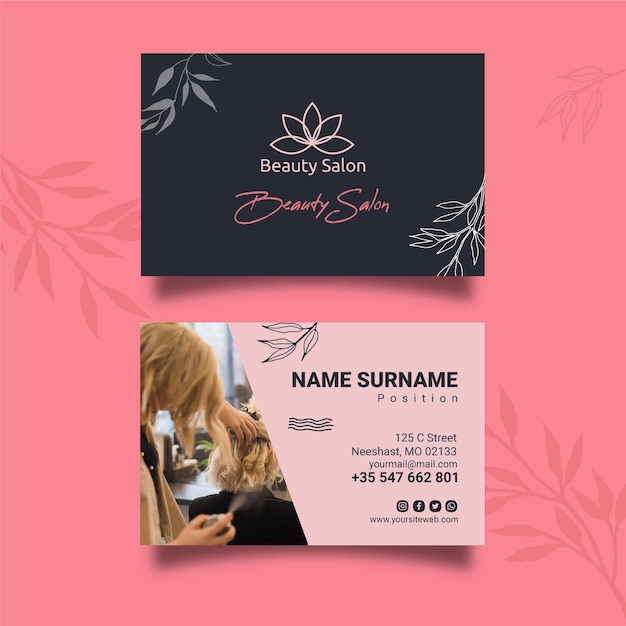 Vector double sided business card template