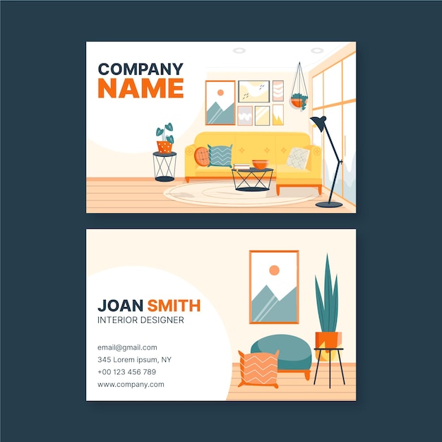 Vector double sided business card template