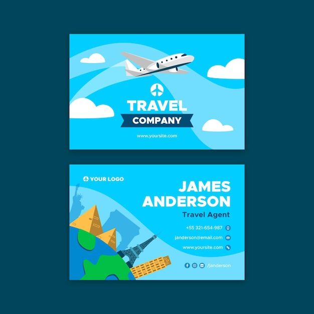 Vector double sided business card template