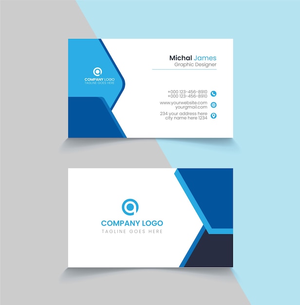 Double sided corporate business card design template