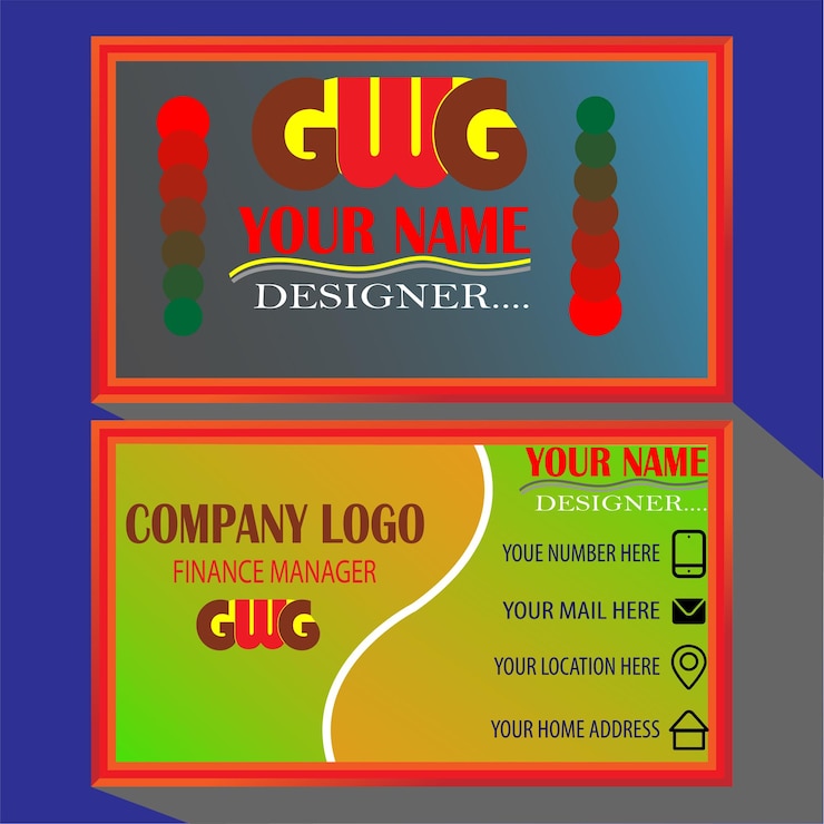 वेक्टर double sided creative business card template portrait and landscape orientation horizontal
