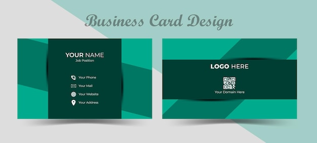Double sided flat business card template with pattern