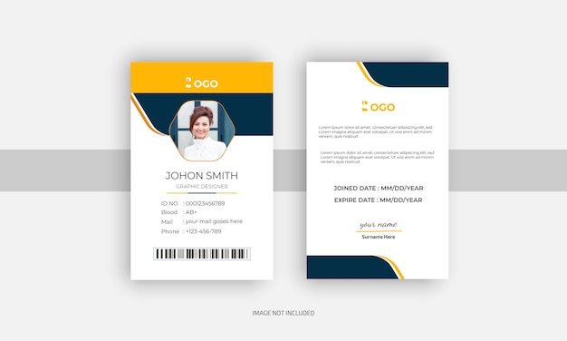 Vector double sided modern creative and corporate company employee id card design template