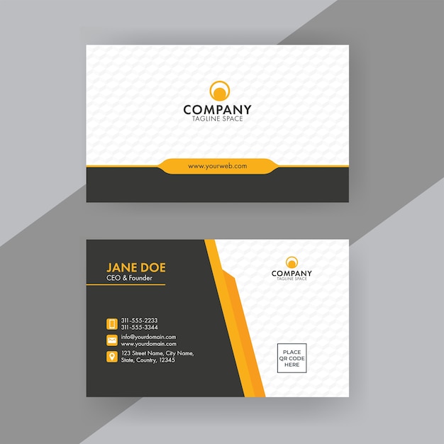 double sides business or visiting card with cube pattern