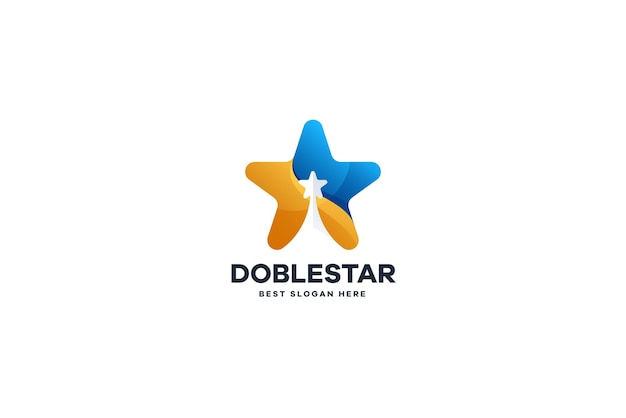 Шаблон логотипа double star business