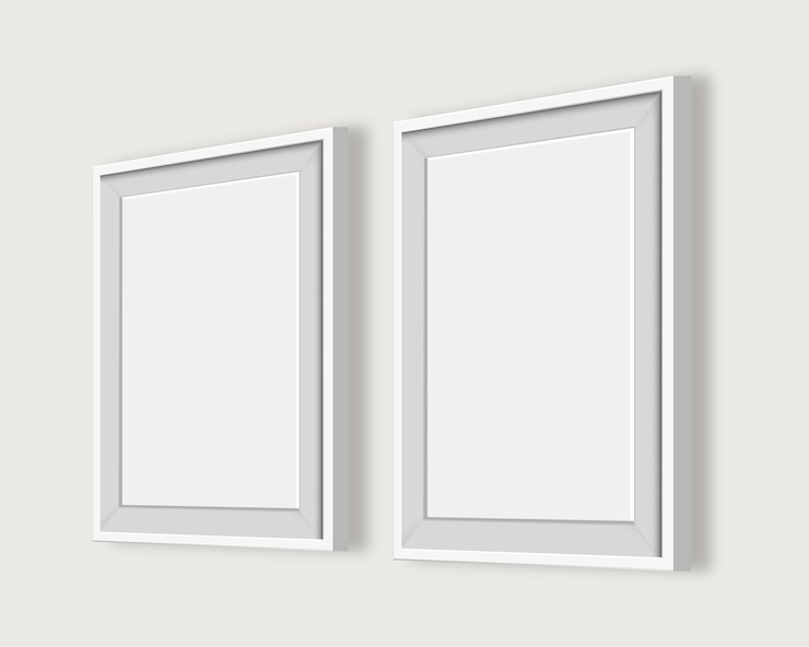 Vector 3d 외관으로 현대적인 주택 장식 디자인을 위한 이중 벽 프레임 레이아웃