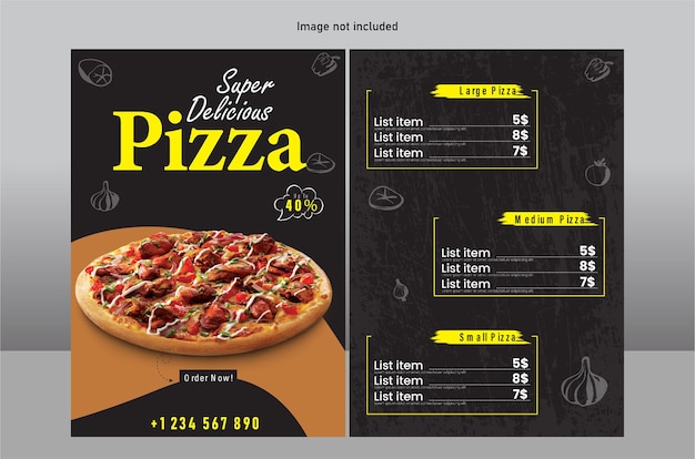 Vector doubled sided menu flyer design