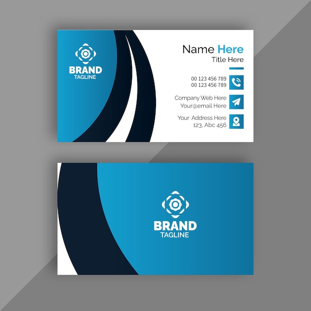 Doublesided modern minimal creative unique stylish luxury Company business card design template