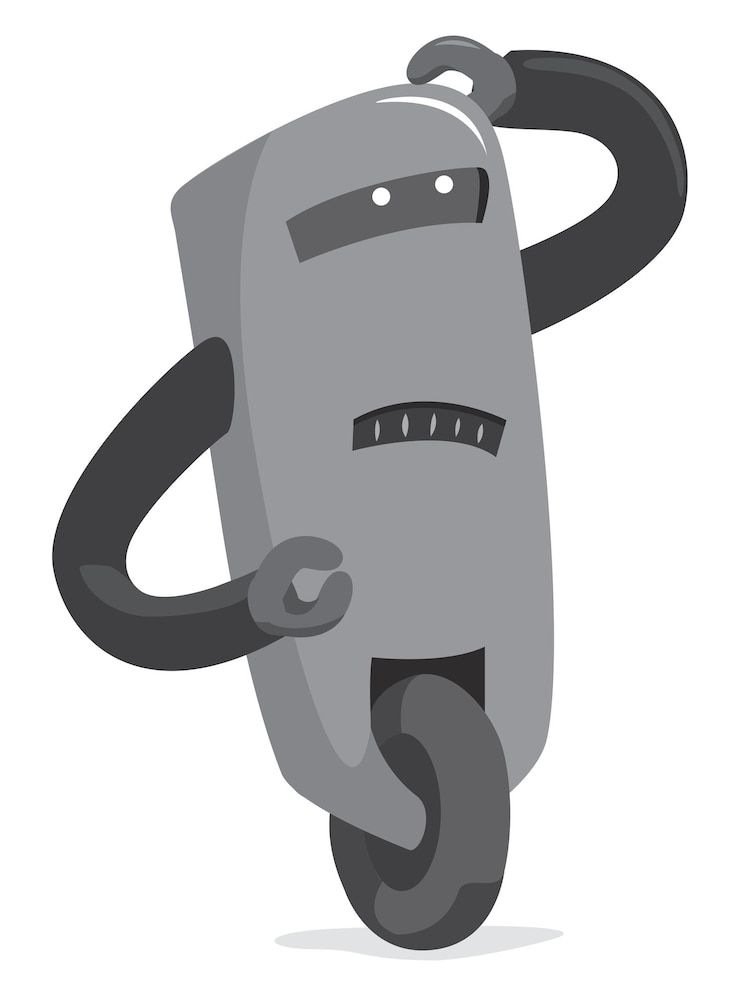 Vector doubtful robot scratching his head