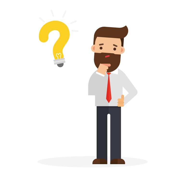 Vector doubting businessman