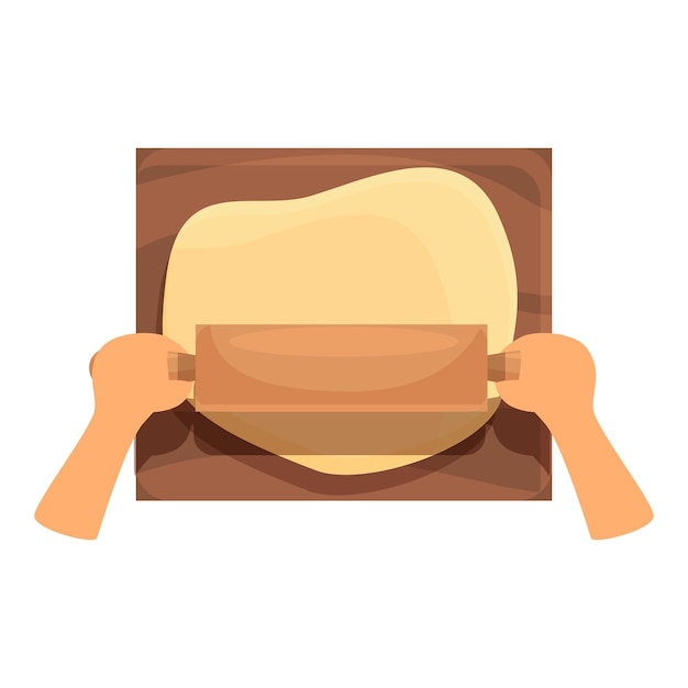 Dough wooden roll icon cartoon vector Kitchen table