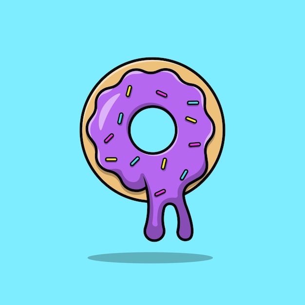 Vector doughnut cartoon vector icon illustration