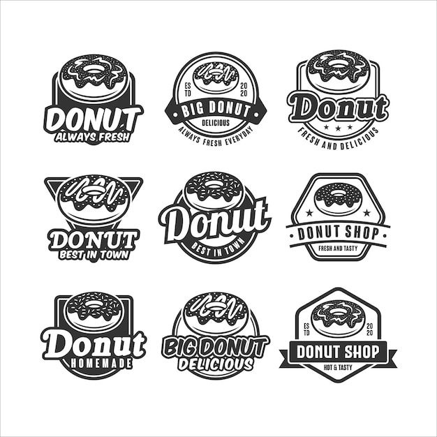 Collezione di logo design ciambella