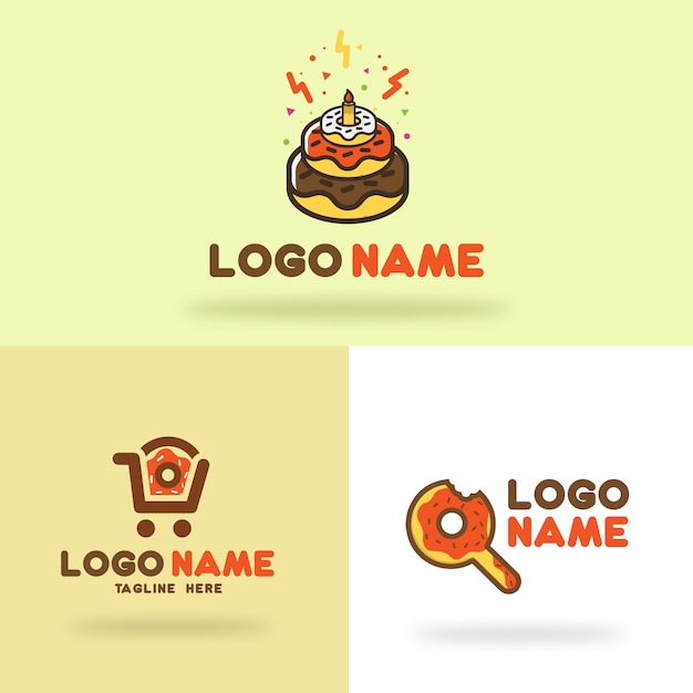 Doughnut logo set