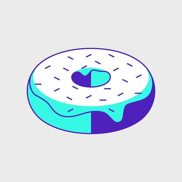 벡터 도넛 또는 도넛 아이소메트릭 벡터 아이콘 그림