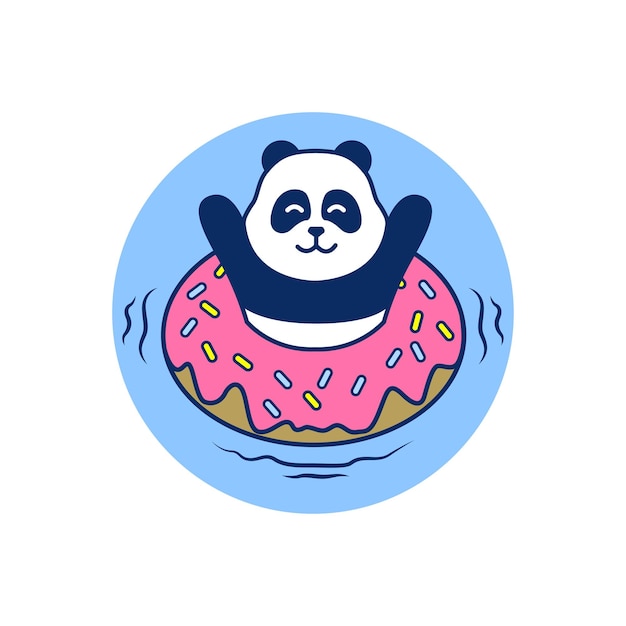 Vector doughnut with panda design vector