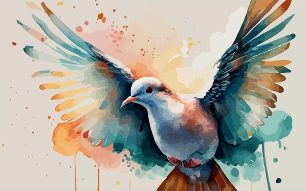 Vector dove bird art illustration