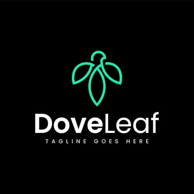 dove bird leaf logo design vector template