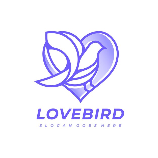 Vector dove bird and love logo template