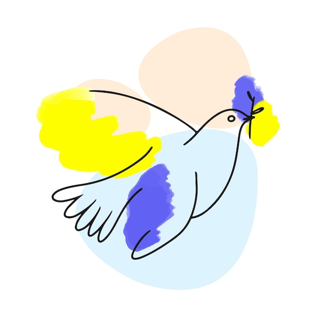 Вектор Голубь птица мира украинская символика украина флаг страны