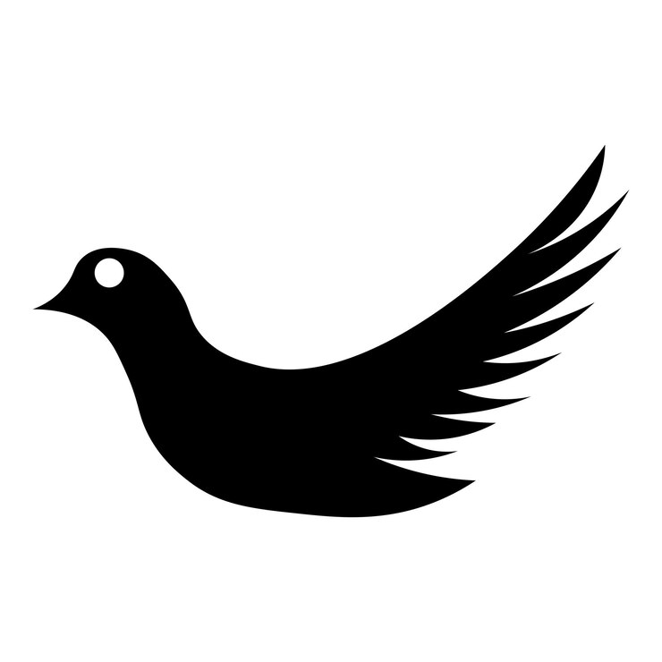 Premium Vector | Dove black vector icon on white background