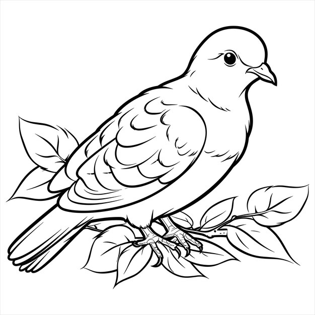 Vector dove clipart zwart-wit eenvoudige vector