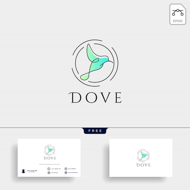 Dove flying bird cosmetic logo template vector icon