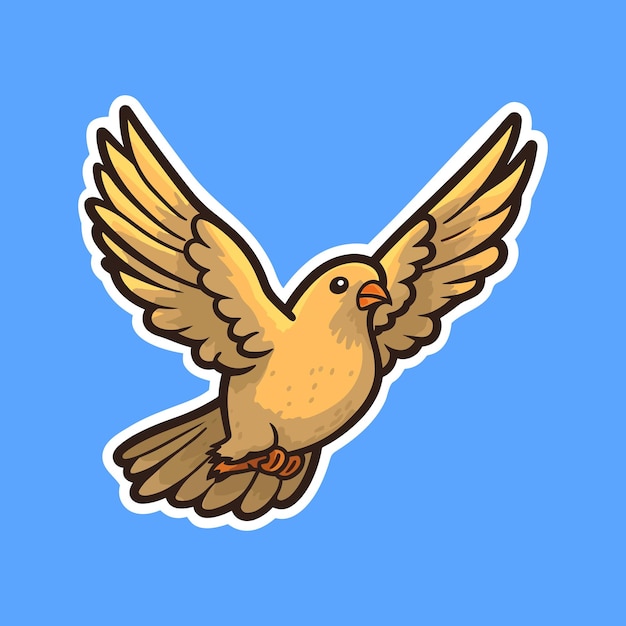 Vector dove flying spreidt zijn vleugels sticker